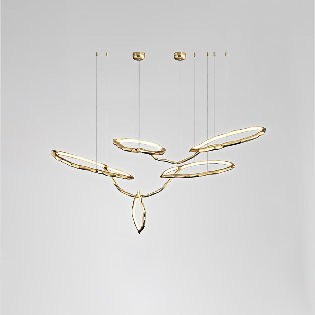 Cloud Rings Series Brass Chandelier ? 59″ x W 19.7″ x H 23.6″ / Dia 150cm x W 50cm x H 60cm / Brass & White / Warm