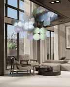 Clouds Iridescent Disc Chandelier