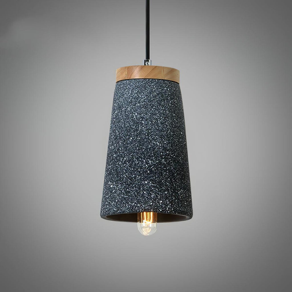 Coburg Wood Cement Pendant Light ∅ 5.5″ x H 9.1″ / Dia 14cm x H 23cm / Black Pendant light