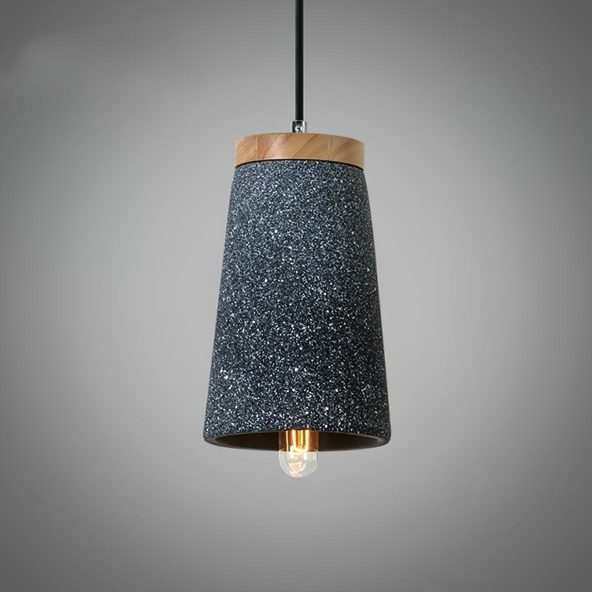 Coburg Wood Cement Pendant Light ∅ 5.5″ x H 9.1″ / Dia 14cm x H 23cm / Black Pendant light