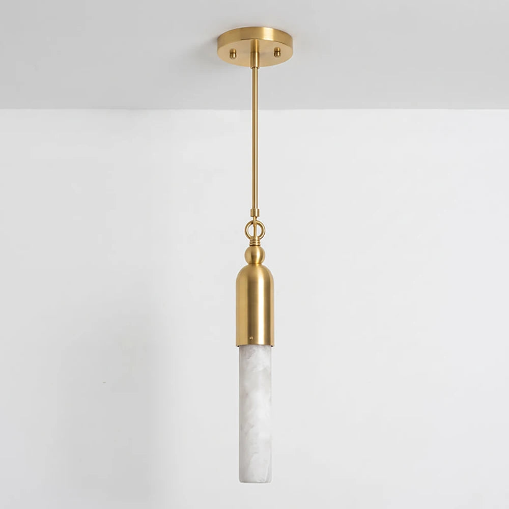 Colonnette Alabaster Rod Mini Pendant Light