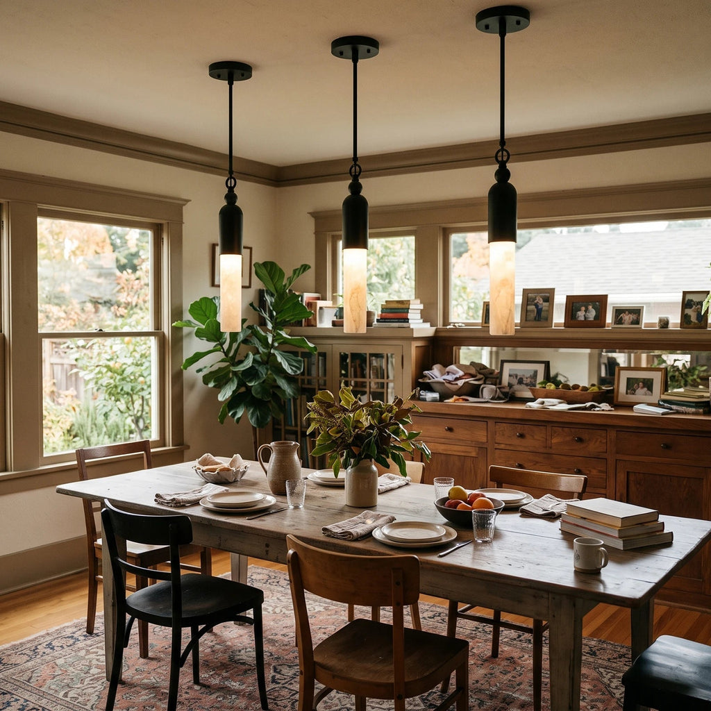 Colonnette Alabaster Rod Mini Pendant Light