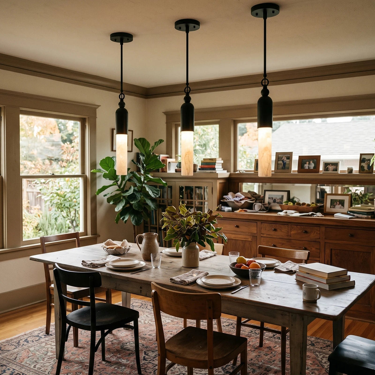 Colonnette Alabaster Rod Mini Pendant Light