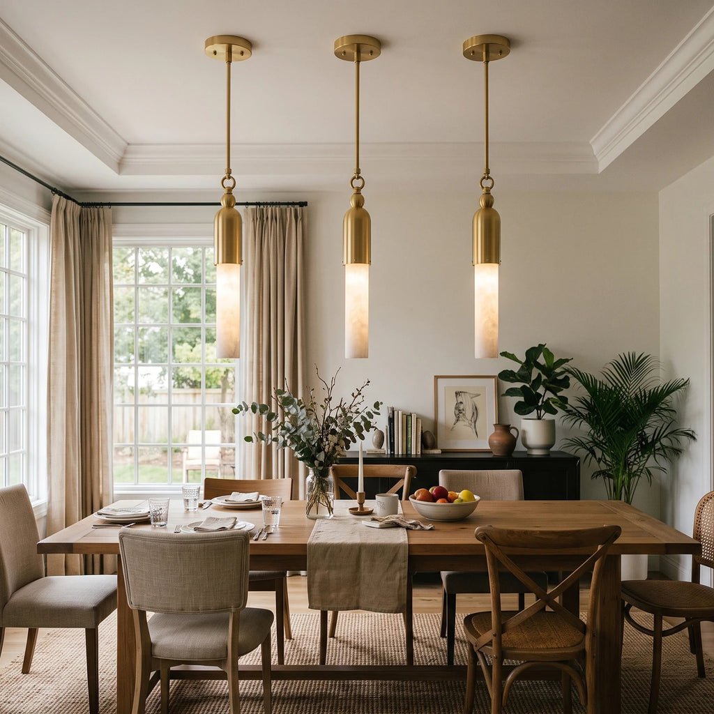 Colonnette Alabaster Rod Mini Pendant Light