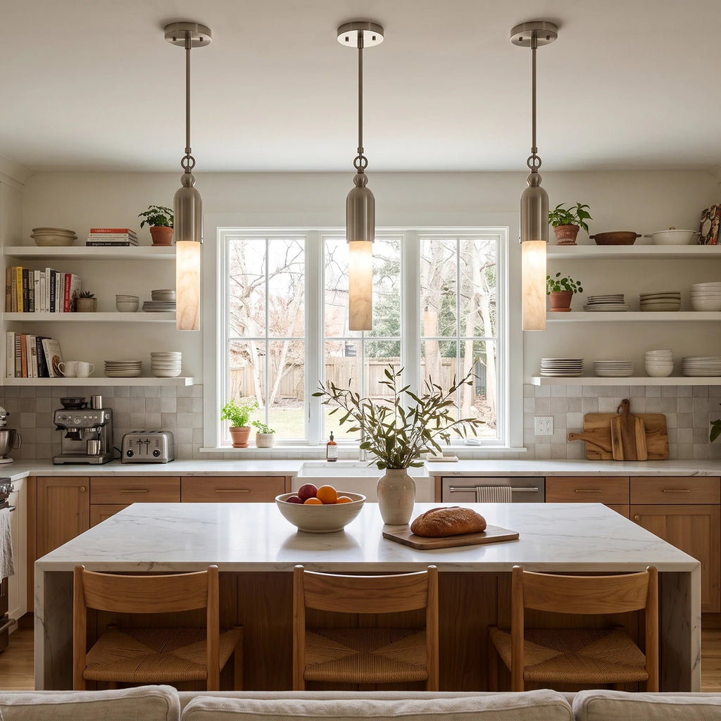 Colonnette Alabaster Rod Mini Pendant Light