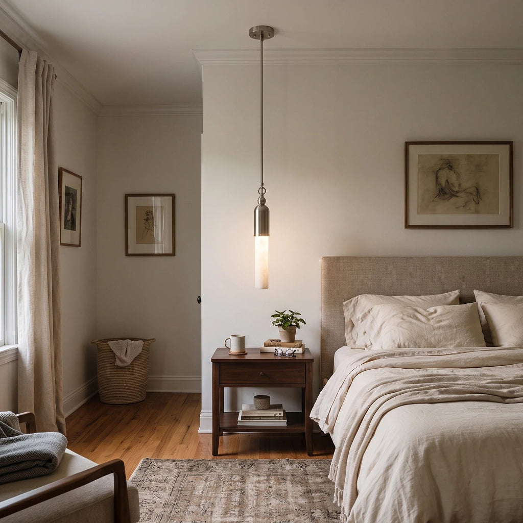 Colonnette Alabaster Rod Mini Pendant Light