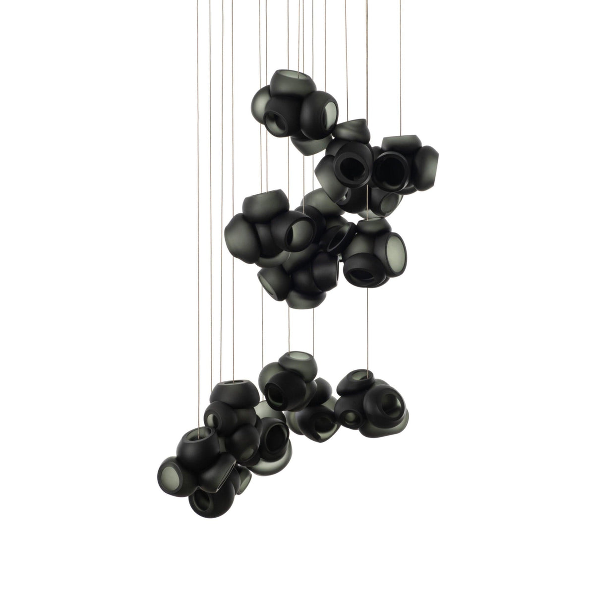 Bubbles Cluster Pendant Light 16Heads ? 23.6″ x H 78.7″ / Dia 60cm x H 200cm / Black / Warm Light Pendant light