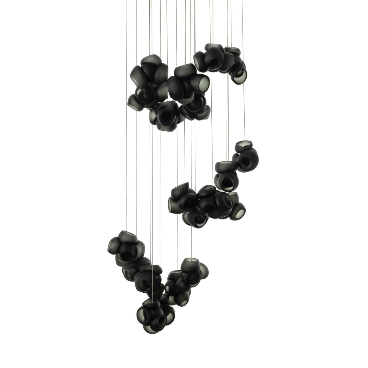 Bubbles Cluster Pendant Light 20Heads ? 29.7″ x H 98.4″ / Dia 75.5cm x H 250cm / Black / Warm Light Pendant light