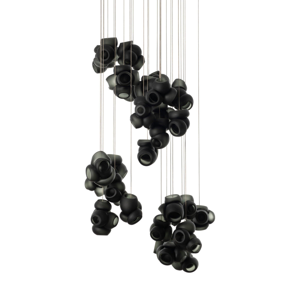Bubbles Cluster Pendant Light 28Heads ? 29.7″ x H 98.4″ / Dia 75.5cm x H 250cm / Black / Warm Light Pendant light