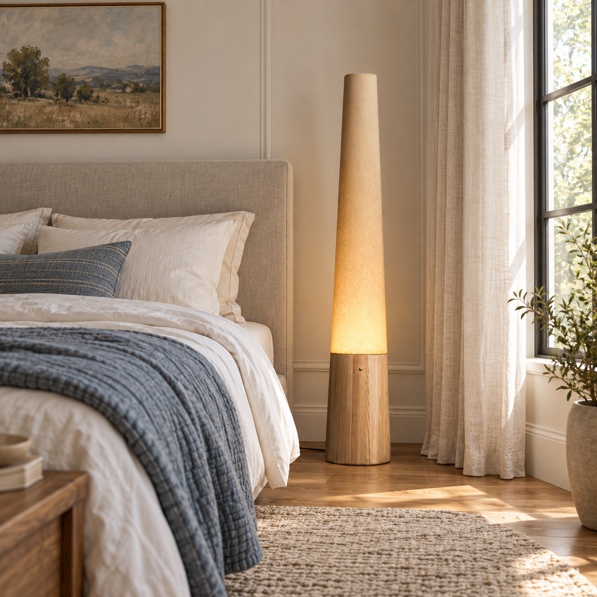 Cone Wooden Floor Lamp