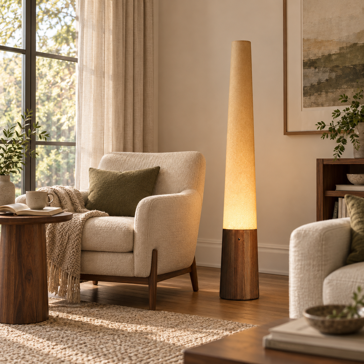 Cone Wooden Floor Lamp