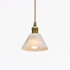 Conical Alabaster Brass Pendant Lamp