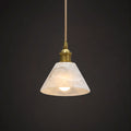Conical Alabaster Brass Pendant Lamp