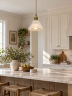 Conical Alabaster Brass Pendant Lamp