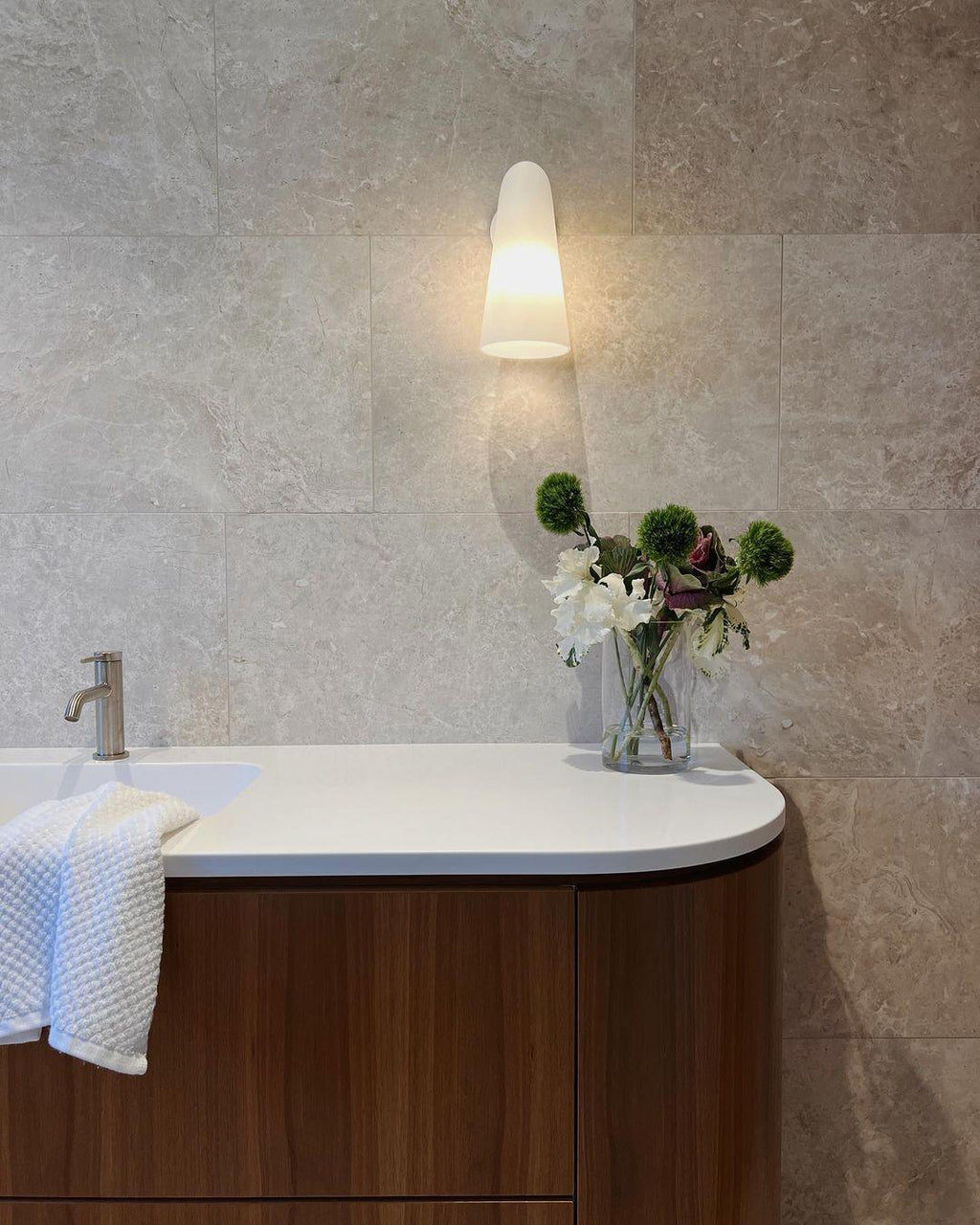 Conical Glass Plug-in Wall Lamp