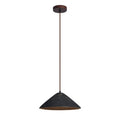 Ceramic Whisper Pendant Lamp ∅ 11.8″ x H 11″ / Dia 30cm x H 11cm / Black Ceramic & Dark Wood Pendant light