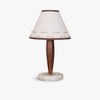 Conical Table Lamp ∅ 9.8″ x H 16.1″ / Dia 25cm x H 41cm / Walnut & White / US plug Table lamp