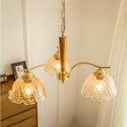 Crack Flower Chandelier 3 heads ∅ 28.7″ x H 13.7″ / Dia 73cm x H 35cm / Polished brass Chandelier