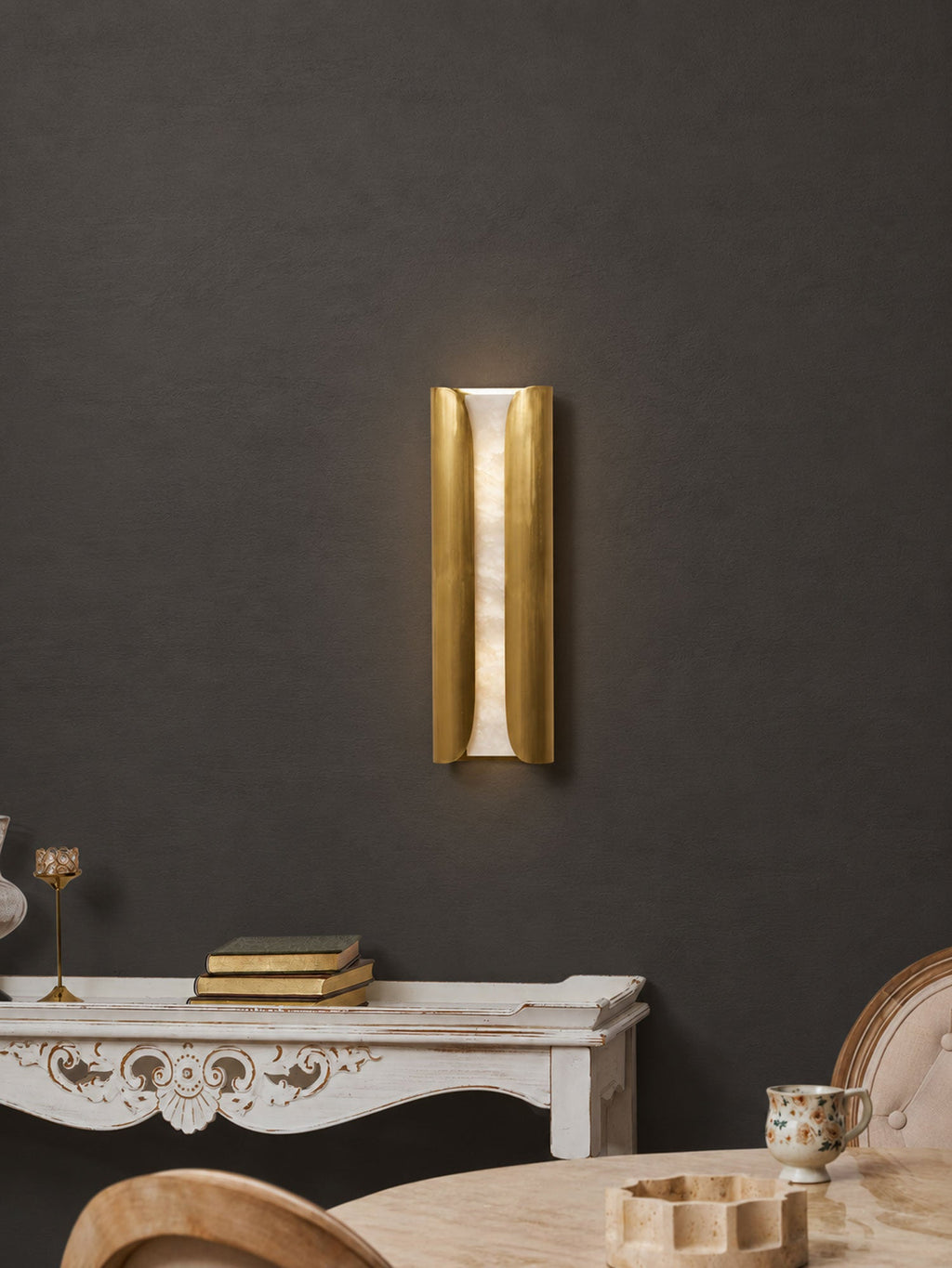Cradled Alabaster Sconce
