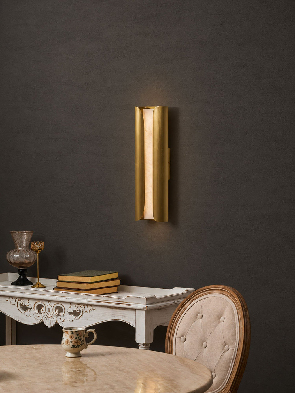 Cradled Alabaster Sconce