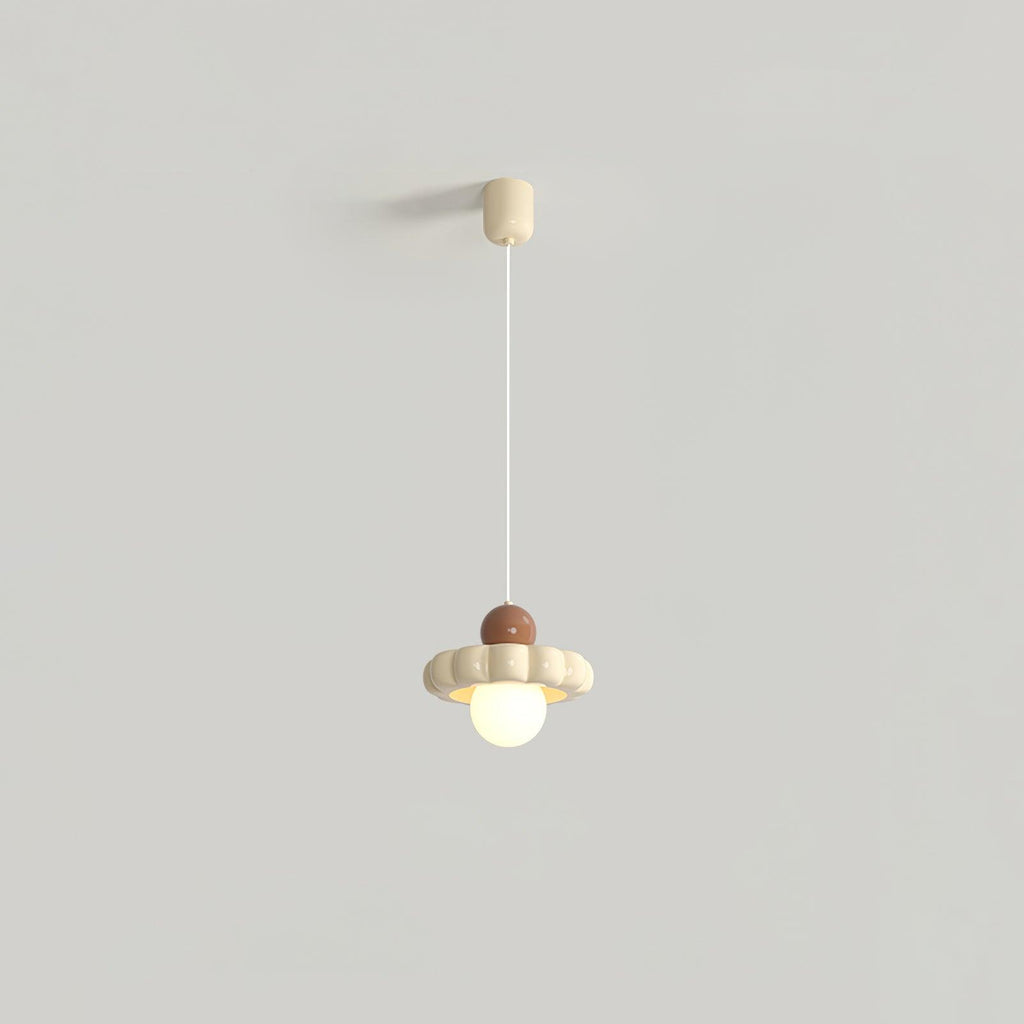 Cream Cloud Pendant Lamp ∅ 7.3″ x H 4.3″ / Dia 18.5cm x H 11cm / Milk coffee + Coffee Pendant light