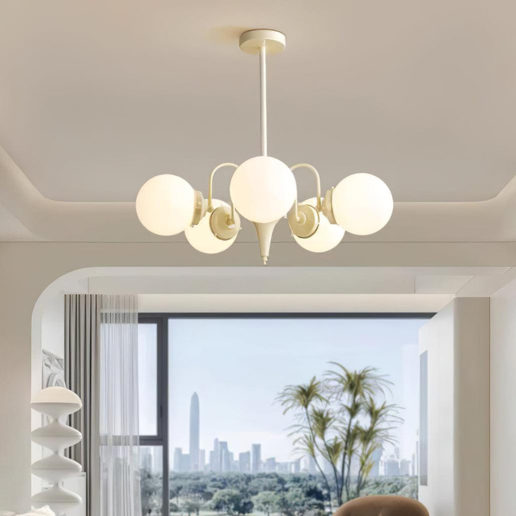 Cream Glass Ball Chandelier Chandelier