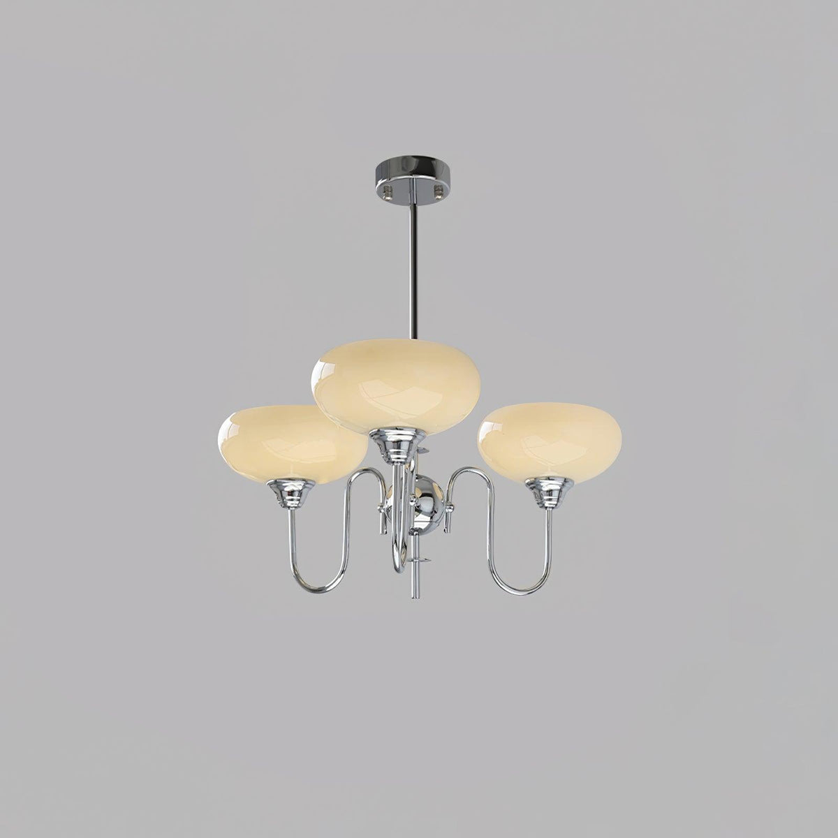 Creamy Persimmon Chandelier 3 Lamps ? 26.8″ x H 18.1″ / Dia 68cm x H 46cm / Chrome & Creamy yellow Chandelier