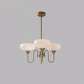 Creamy Persimmon Chandelier 3 Lamps ? 26.8″ x H 18.1″ / Dia 68cm x H 46cm / Gold & Milk white Chandelier