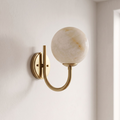 Crescelle Alabaster Globe Wall Sconce