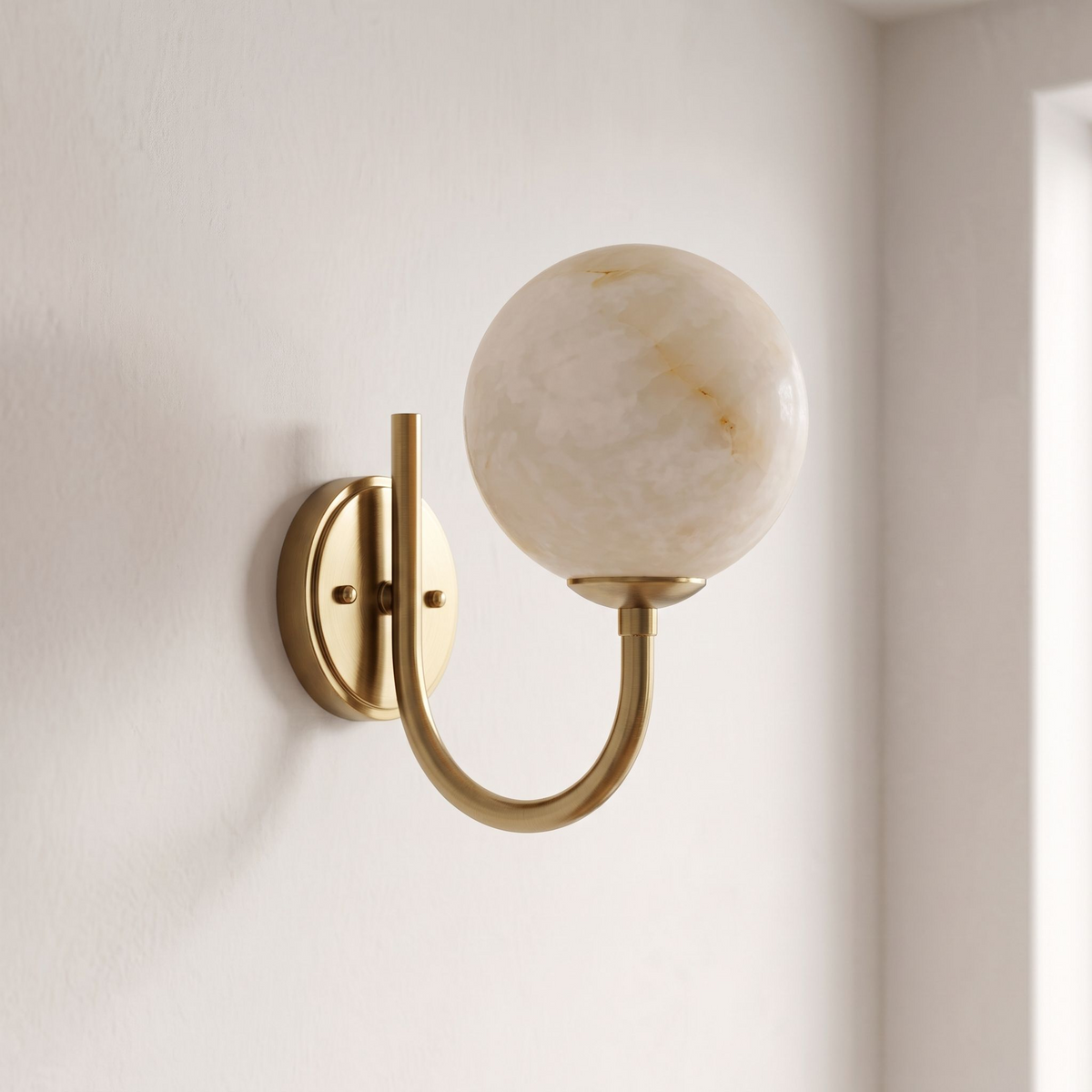Crescelle Alabaster Globe Wall Sconce