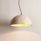Crescent Glow Pendant Lamp Model A: ∅ 13.8″ x H 9.8″ / Yellow Travertine pendant Lamp