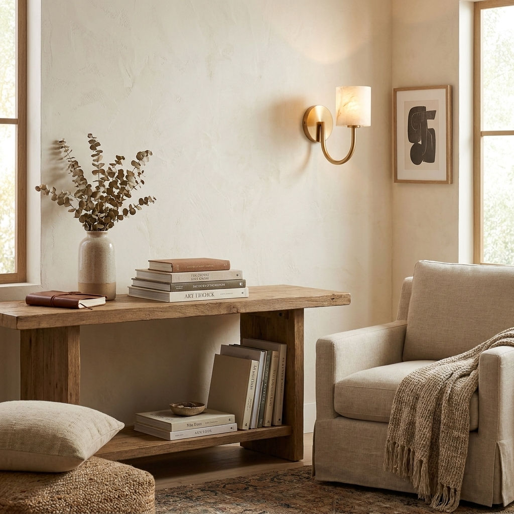 Crook Alabaster Wall Sconce