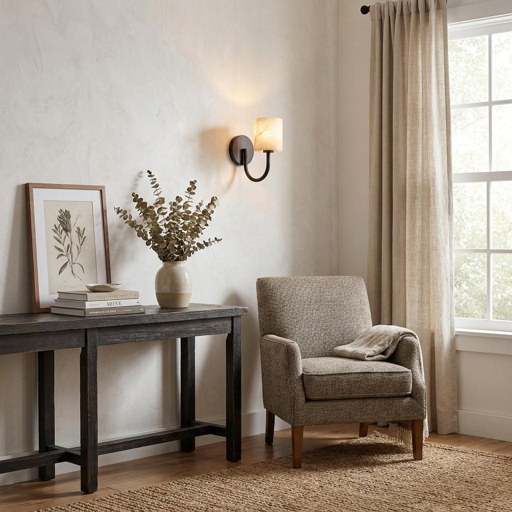 Crook Alabaster Wall Sconce