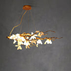 Crushed Natural Stone Chandelier L 39.4″ x W 23.6″ x H 11.8″ / L 100cm x W 60cm x H 30cm / Brass Chandelier