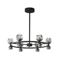 Crystal Nebula Chandelier 6 + 6 heads ∅ 25.6″ x H 7.1″ / Black / Three-Color Changing Light Chandelier
