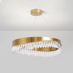 Crystal Sticks Chandelier ∅ 15.7″ x H 9.8″ / Dia 40cm x H 25cm / Copper plated + Clear / Warm Light Chandelier