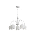 Curved Arm Bell Chandelier 5 heads ∅ 24.8″ x H 15.7″ / Dia 63cm x H 40cm / White Chandelier