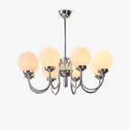 Curved Arm Chrome Globe Chandelier