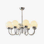 Curved Arm Chrome Globe Chandelier