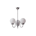 Curved Arm Chrome Globe Chandelier