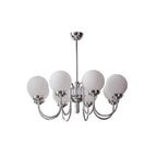 Curved Arm Chrome Globe Chandelier
