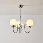 Curved Arm Chrome Globe Chandelier