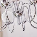 Curved Arm Chrome Globe Chandelier