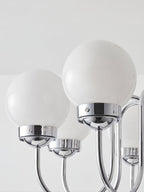 Curved Arm Chrome Globe Chandelier