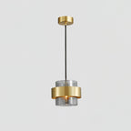 Cylinder Down Pendant Lamp ∅ 7.5″ x H 5.9″ / Dia 19cm x H 15cm / Brass & Grey Pendant light