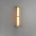 Cylindra Alabaster Brass Wall Light Model A ∅ 3.1″ x H 23.6″ / ∅ 8cm x H 60cm / Brass & White / Warm Light Wall lamp