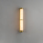 Cylindra Alabaster Brass Wall Light Model A ∅ 3.1″ x H 23.6″ / ∅ 8cm x H 60cm / Brass & White / Warm Light Wall lamp