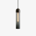 Cylindrical Glass Pendant Light Dia 10cm x H 40cm / ∅ 3.9″ x H 15.7″ / Smoky Gray Pendant light