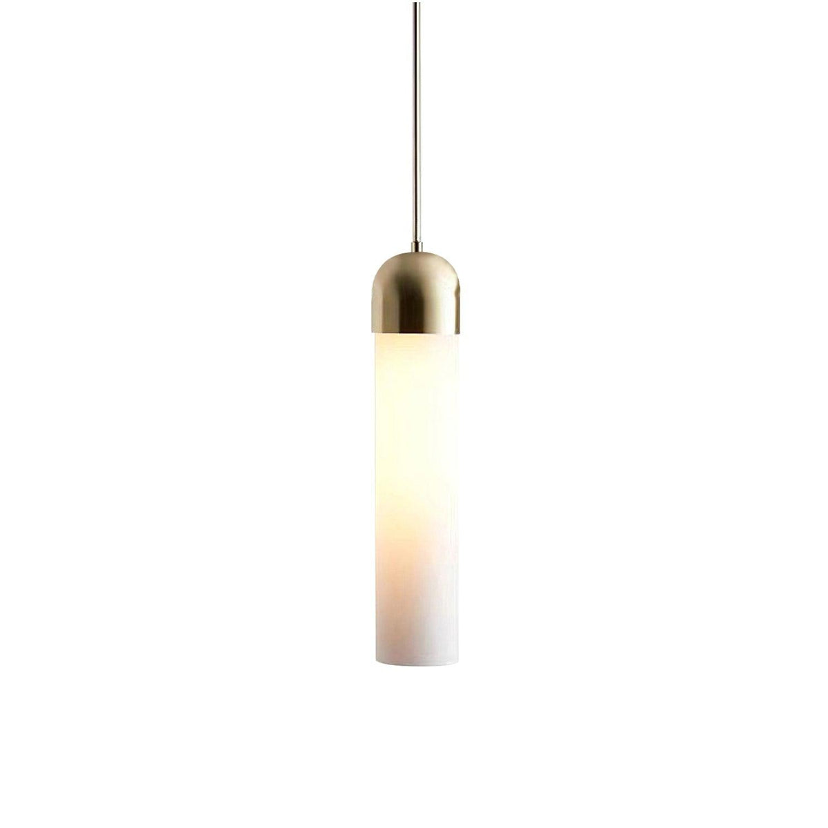 Cylindrical Glass Pendant Light Dia 10cm x H 40cm / ∅ 3.9″ x H 15.7″ / Milk White Pendant light