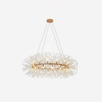 Dandelion Round Chandelier ? 29.5″ x H 59.1″ / Dia 75cm x H 150cm (G9*12) / Clear Glass & Gold Chandelier
